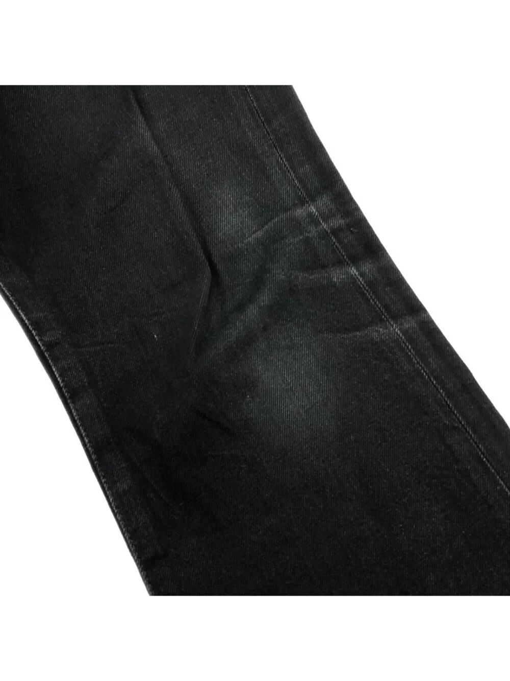 Celine Dylan Cutoff Boots Cut Denim Pants Black